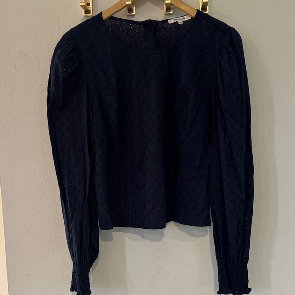 Madewell Tops - Madewell Navy Long Sleeve Blouse